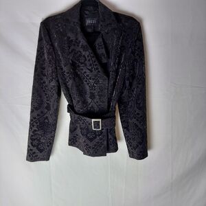 Tuzzi Nero Black Patterned Suit